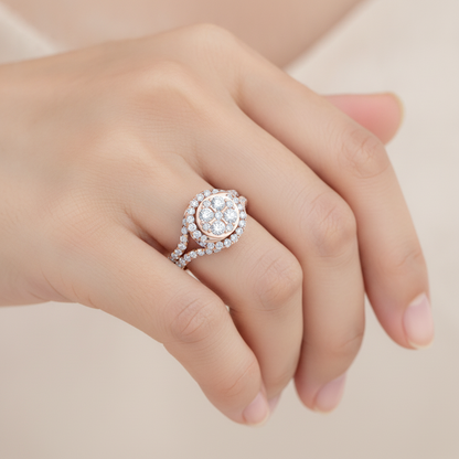 Twisting Oval Cocktail Ring In 925 Sterling Silver - Thirteen
