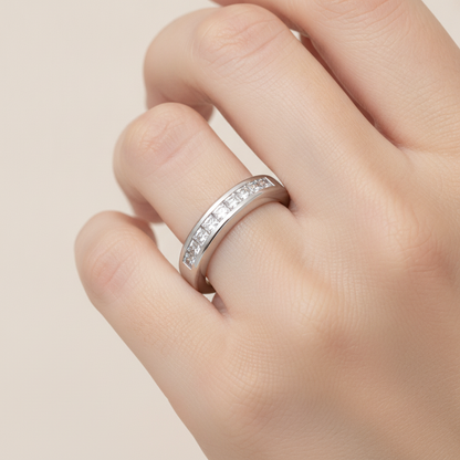 Lustrous Men's Band In 925 Sterling Silver - Thirteen