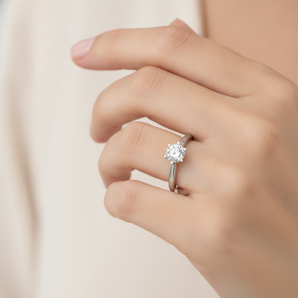 The Wonderful Single Stone Ring In 925 Sterling Silver - Thirteen
