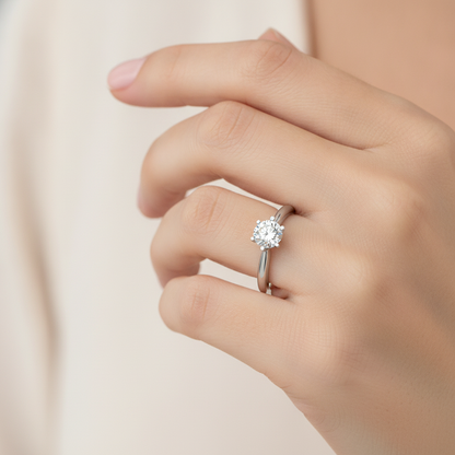 The Wonderful Single Stone Ring In 925 Sterling Silver - Thirteen