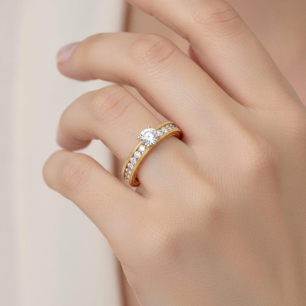 Blissful Solitaire Ring In 925 Sterling Silver - Thirteen