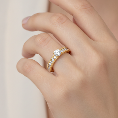 Blissful Solitaire Ring In 925 Sterling Silver - Thirteen