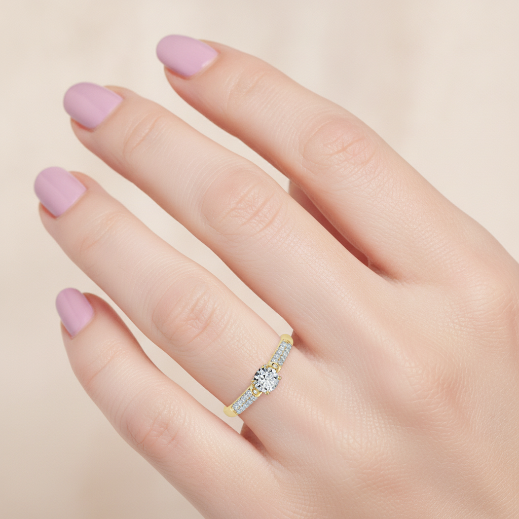 Shore Solitaire Ring In 925 Sterling Silver - Fourteen