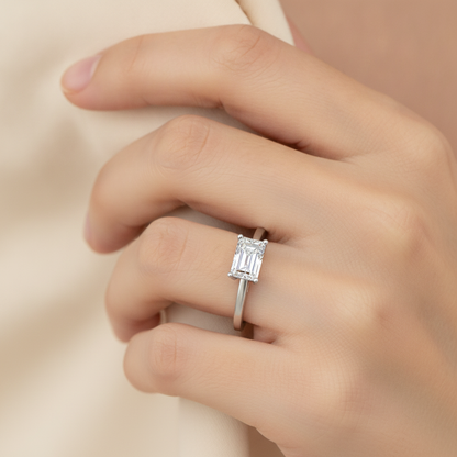 Sqaumous Loop Solitaire Ring In 925 Sterling Silver - Thirteen