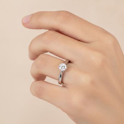 Super Classic Solitaire Ring In 925 Sterling Silver - Thirteen