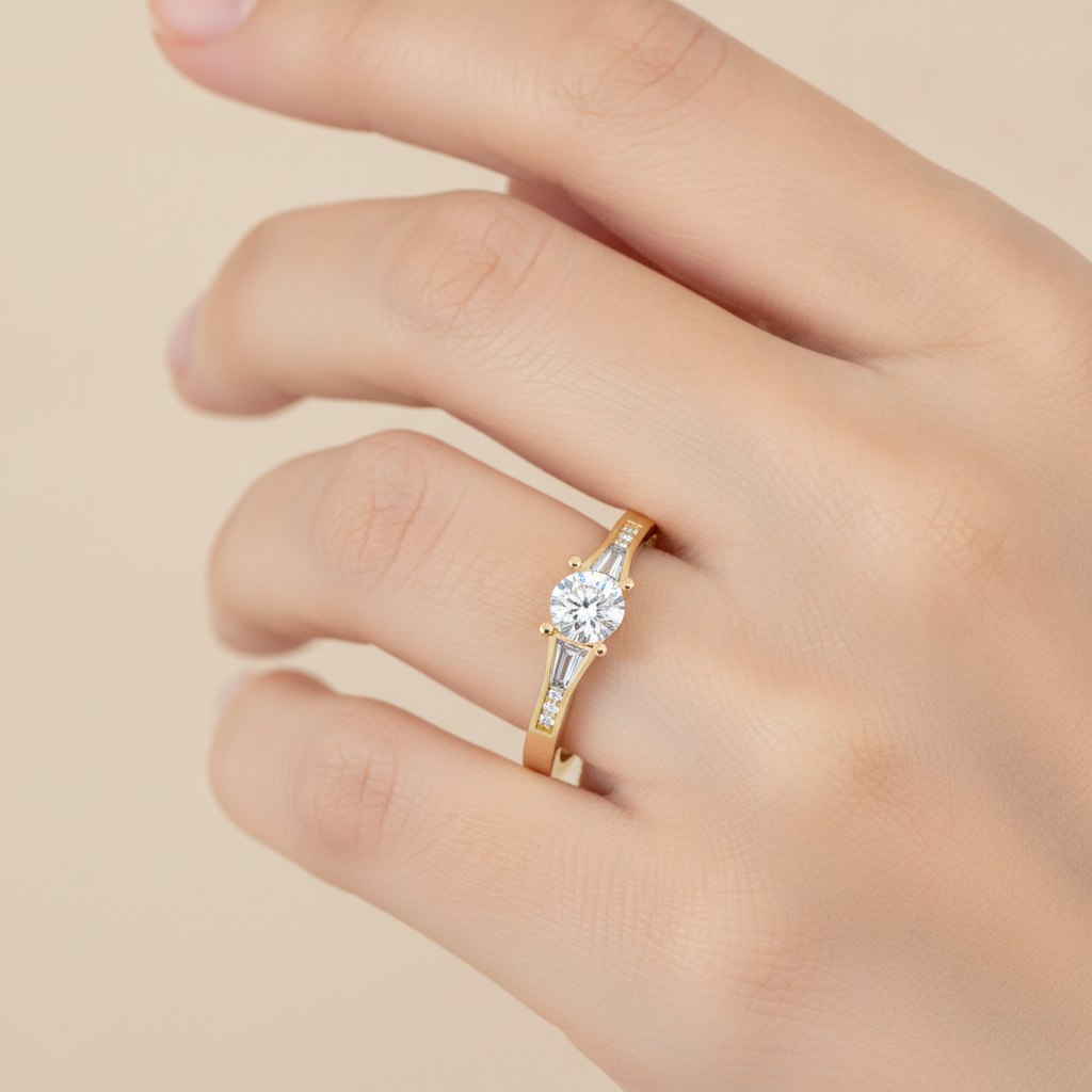 Jazz Solitaire Ring In 925 Sterling Silver - Thirteen