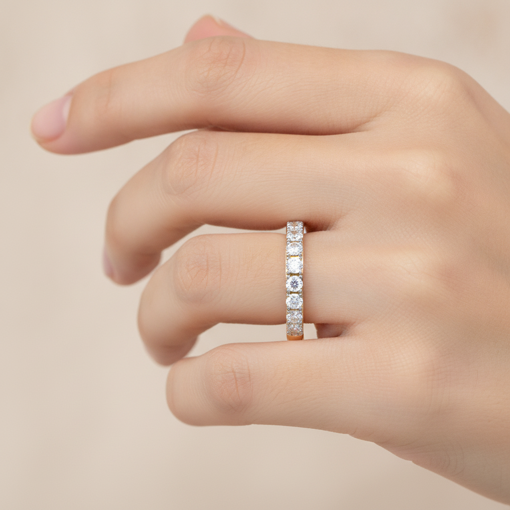 Hermosa Rose Eternity Ring In 925 Sterling Silver - Thirteen