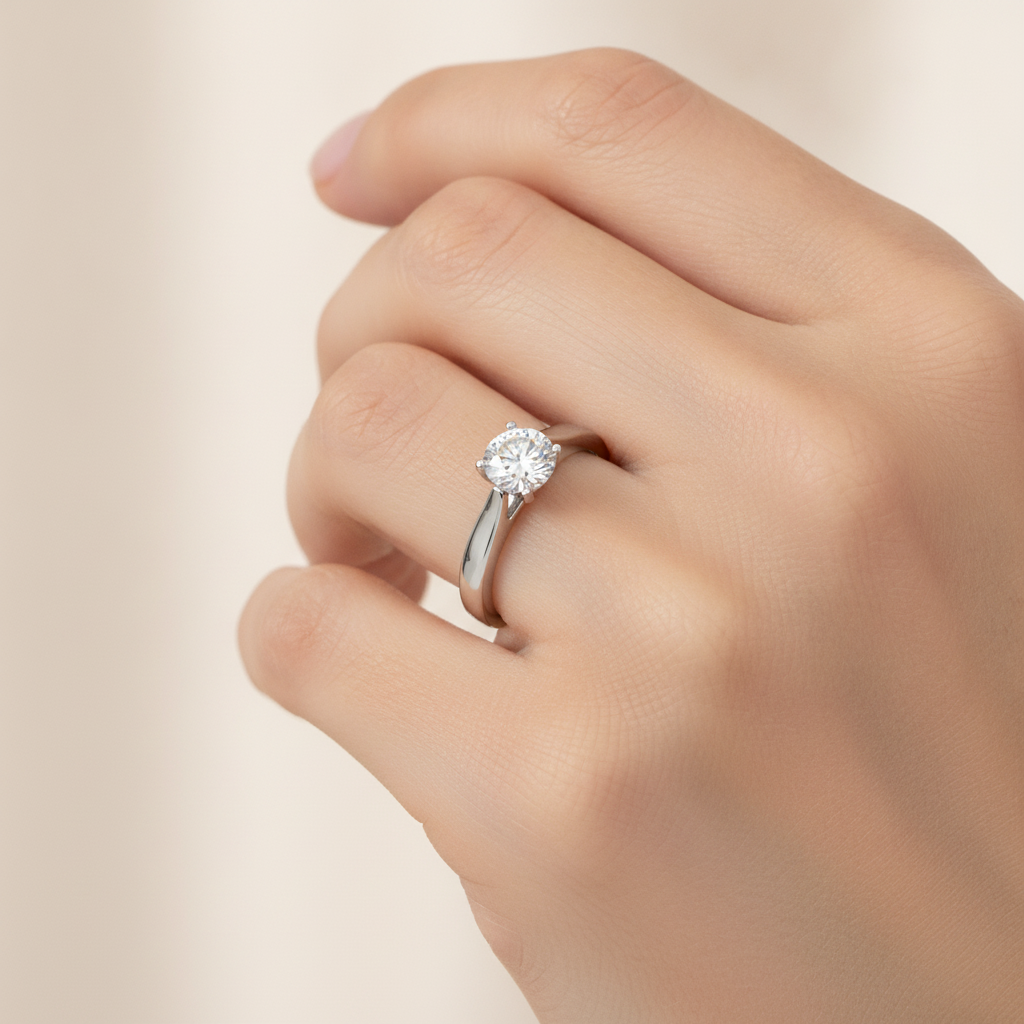 Pitsy Solitaire Ring In 925 Sterling Silver - Thirteen