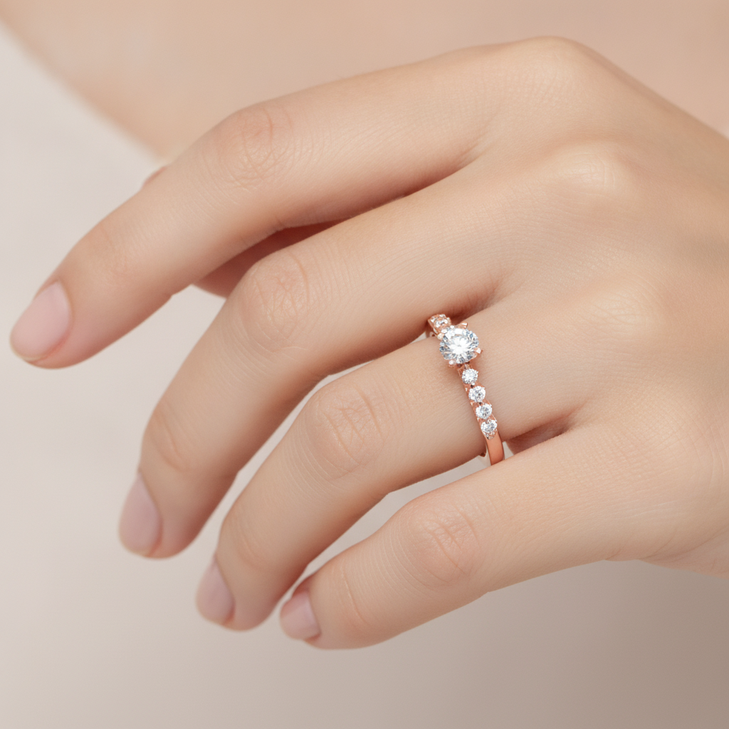 Opulent Solitaire Ring In 925 Sterling Silver - Thirteen