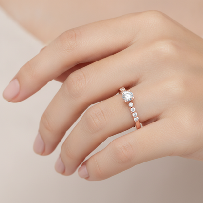 Opulent Solitaire Ring In 925 Sterling Silver - Thirteen