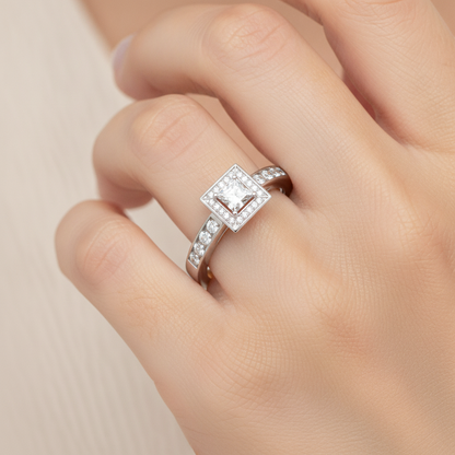 Tremne Diamond Engagement Ring In 925 Sterling Silver - Thirteen