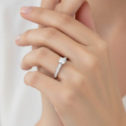 Appropriate Solitaire Ring In 925 Sterling Silver - Thirteen