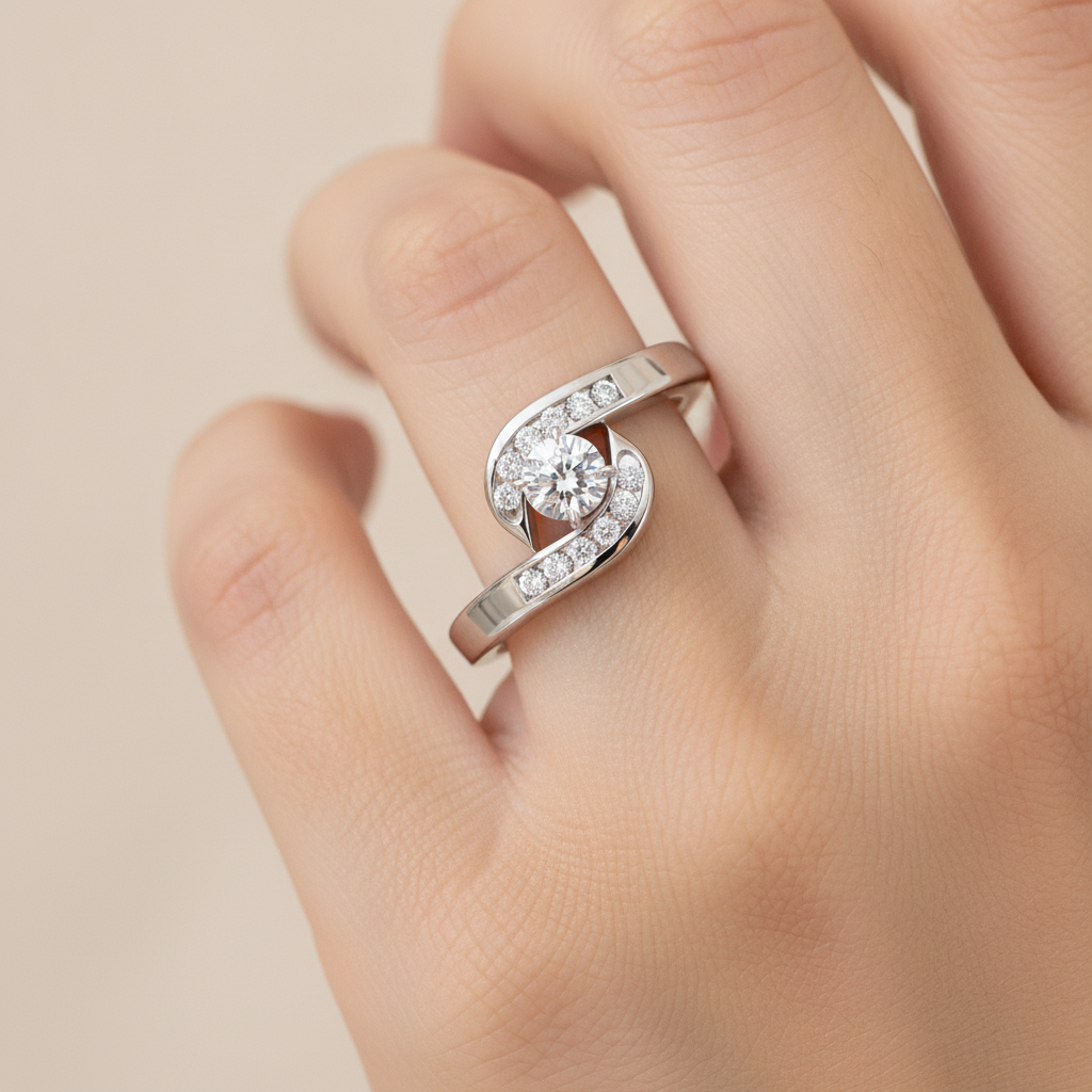 Preciosa Halo Ring In 925 Sterling Silver - Thirteen