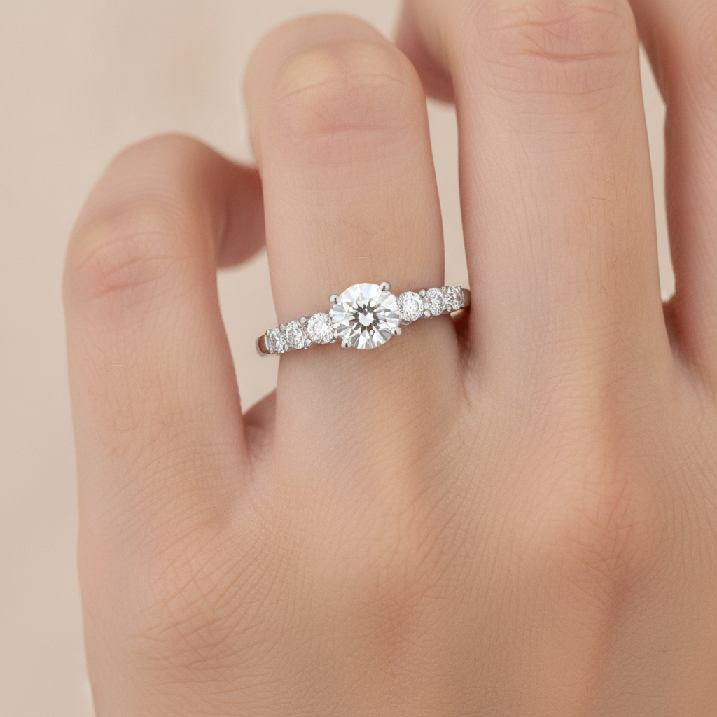 Imposing Solitaire Ring In 925 Sterling Silver - Thirteen