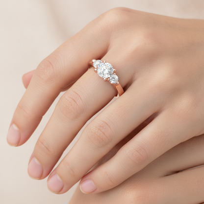 Rumie Tri Stone Ring In 925 Sterling Silver - Thirteen