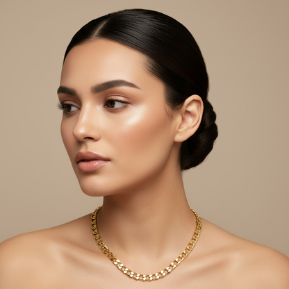 Cuban Link Chain Necklace With Box Clasp  22 Inch Statement Jewelry For Men And Women - Five