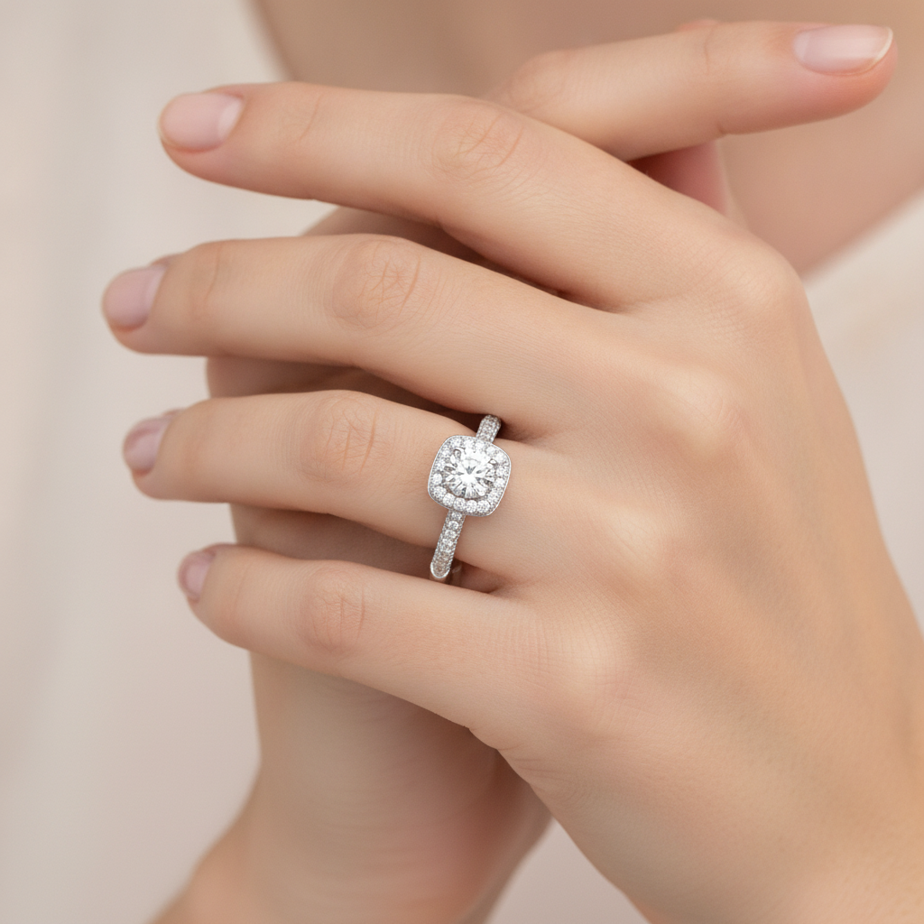 The Incredible Halo Ring In 925 Sterling Silver - Thirteen