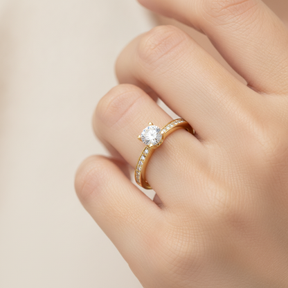 Ideal Solitaire Ring In 925 Sterling Silver - Thirteen