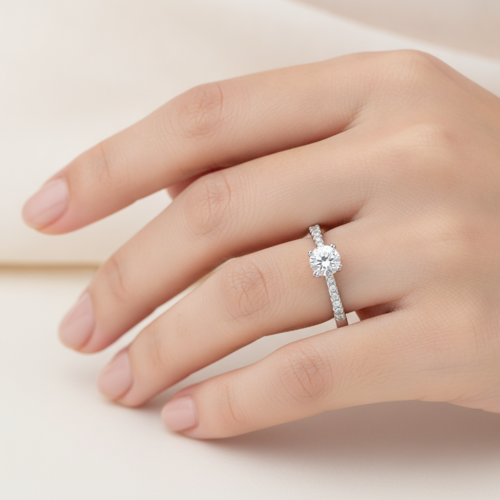 Apt Solitaire Ring In 925 Sterling Silver - Thirteen