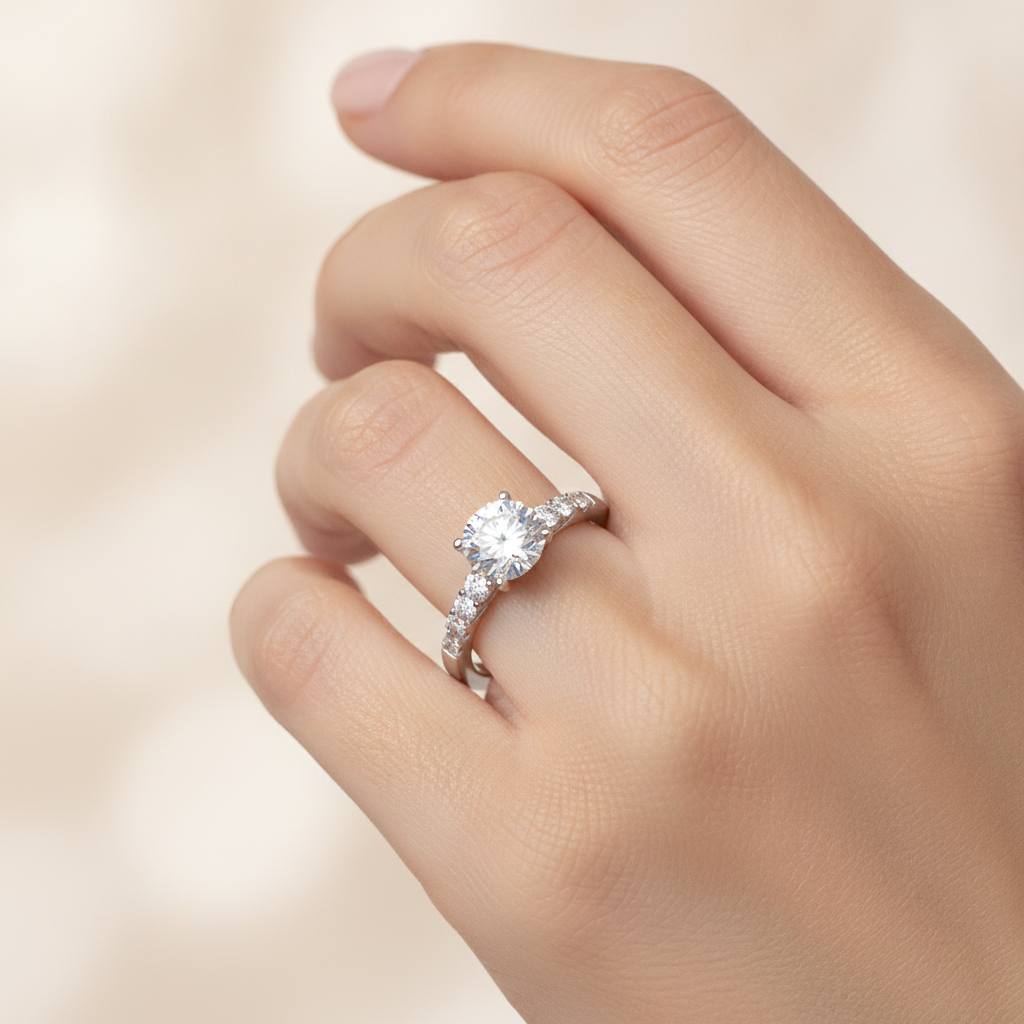 Hermosa Solitaire Ring In 925 Sterling Silver - Thirteen