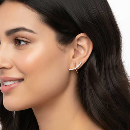 Crystal Dragonfly Ear Crawler Climber Earrings - Five