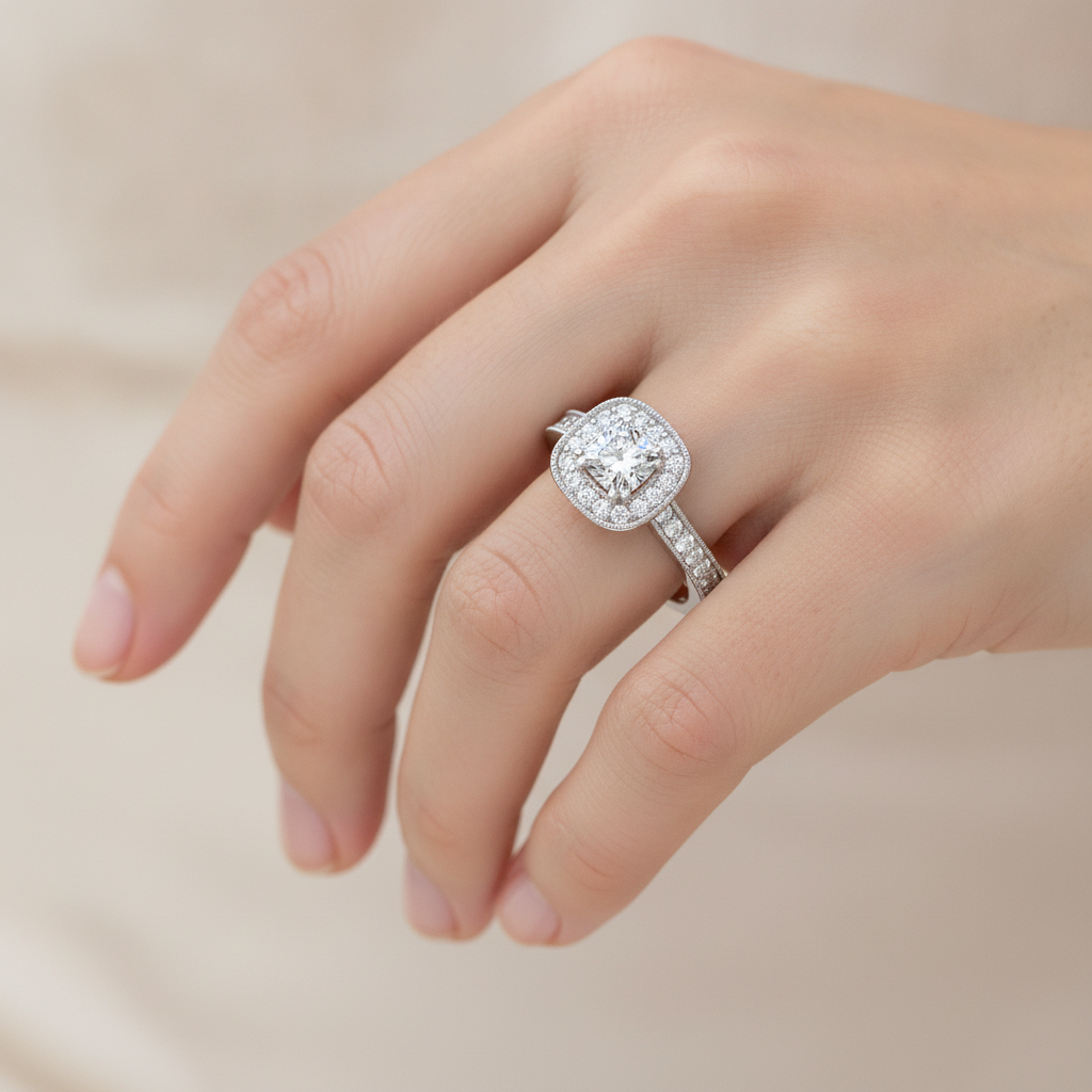 The Breathtaking Halo Ring In 925 Sterling Silver - Thirteen