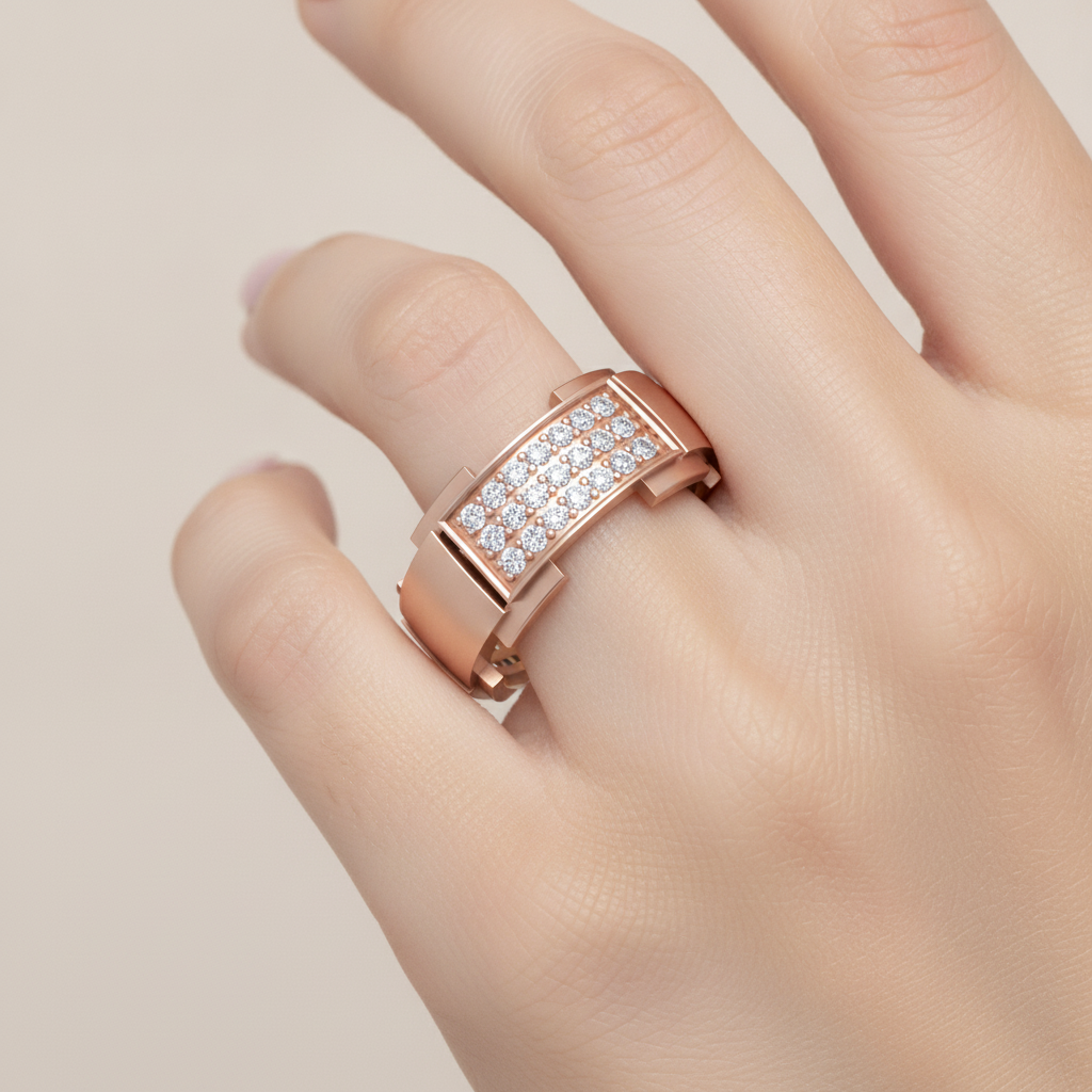 Charming Band Men's Ring In 925 Sterling Silver - Twelve