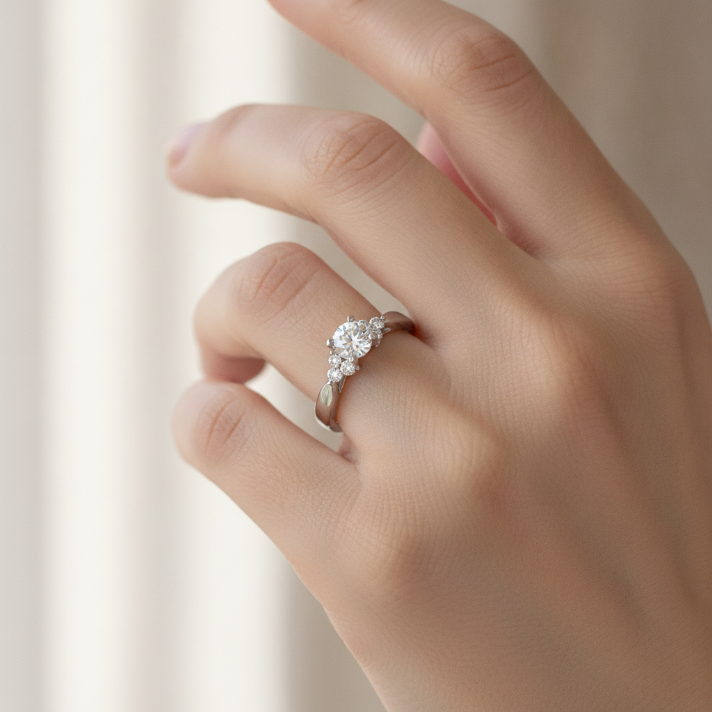 Blooming Solitaire Ring In 925 Sterling Silver - Thirteen