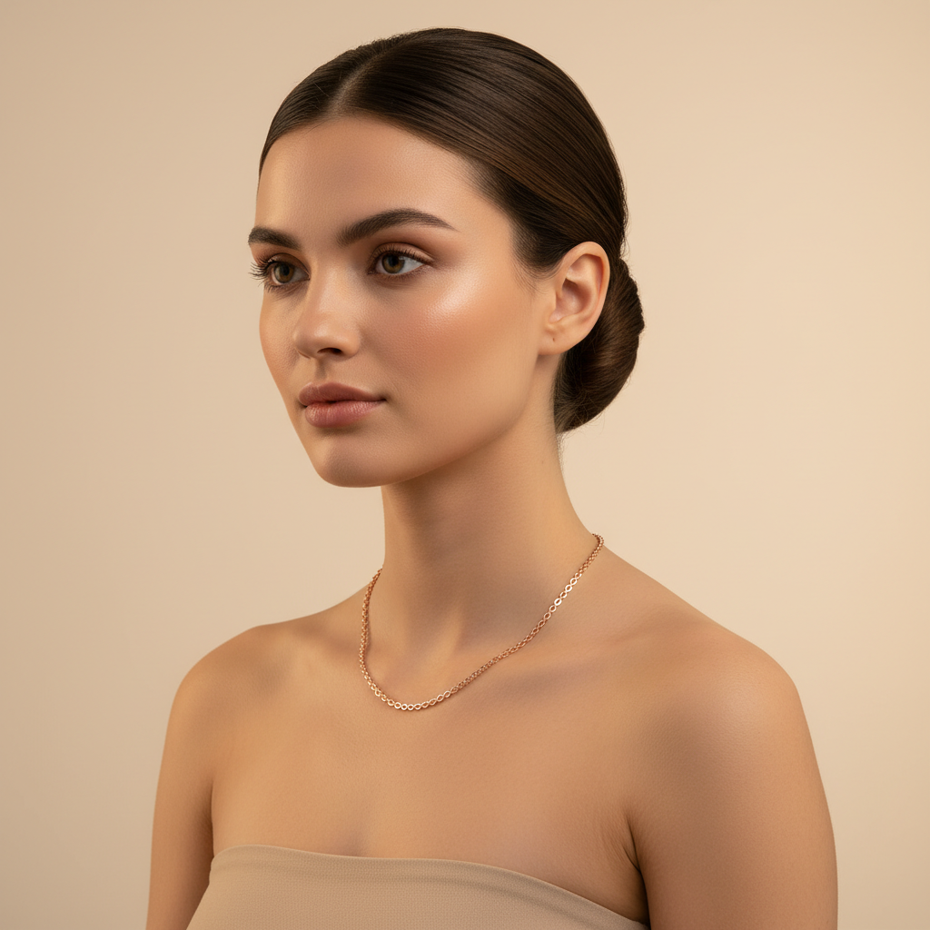 14K Gold Cable Chain Necklace 22 inch