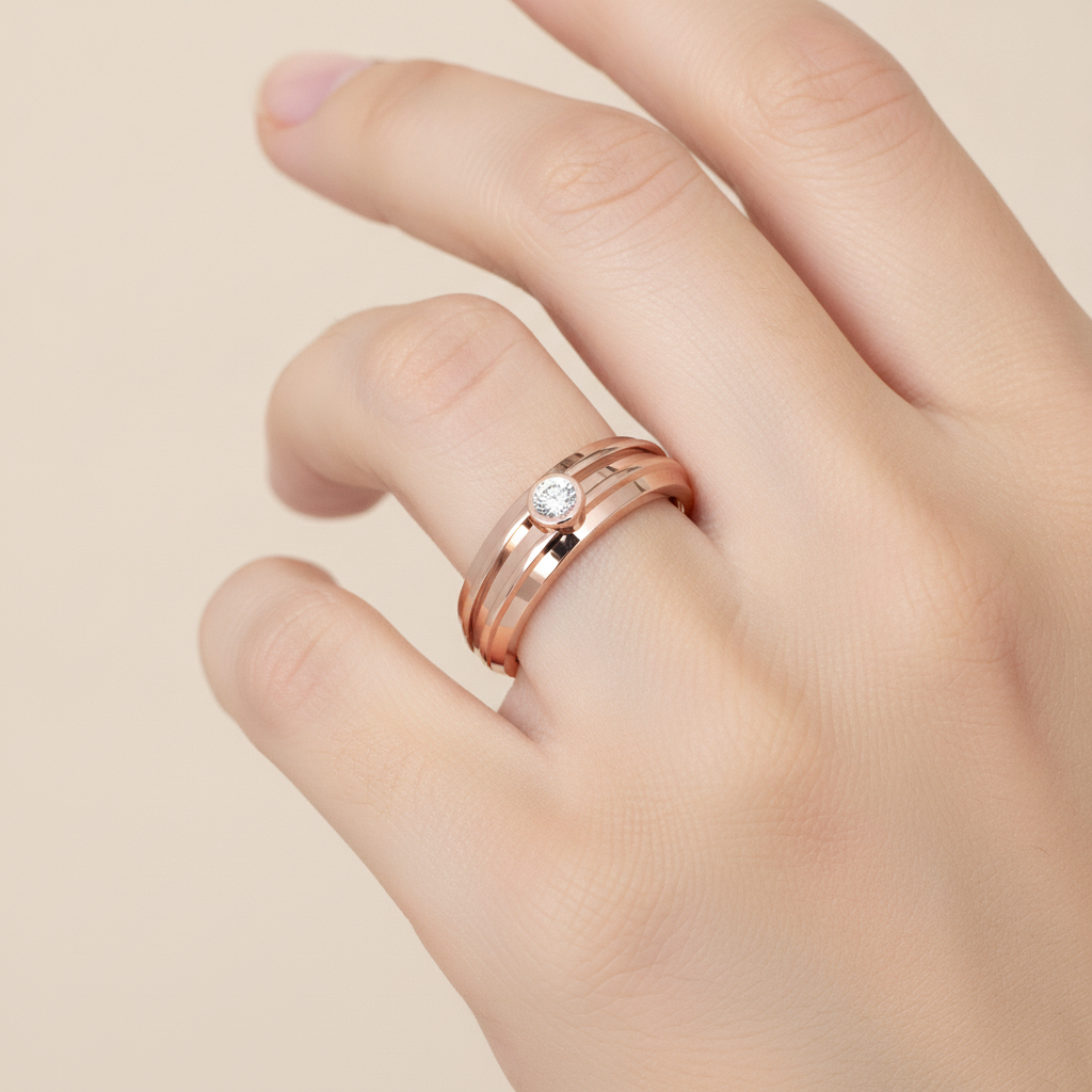 Etourdissant Single Stone Ring In 925 Sterling Silver - Thirteen