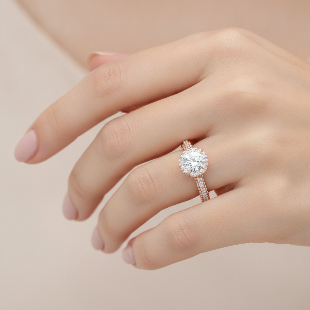 Effusive Halo Diamond Ring In 925 Sterling Silver - Thirteen