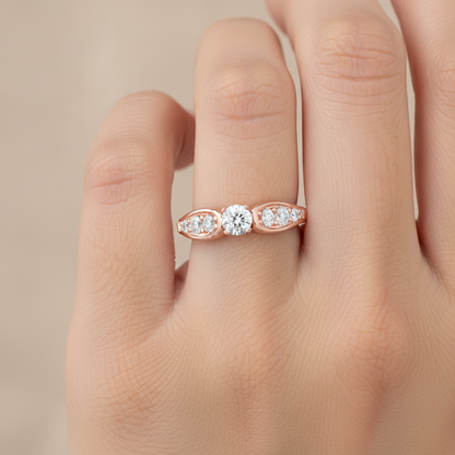 Cracking Solitaire Ring In 925 Sterling Silver - Thirteen