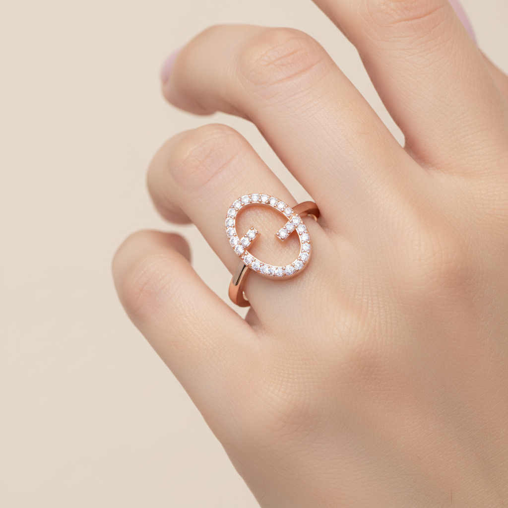 Fluer Domed Diamond Ring In 925 Sterling Silver - Thirteen