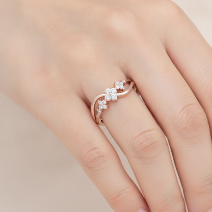 Ornate Ombre Diamond Ring In 925 Sterling Silver - Thirteen