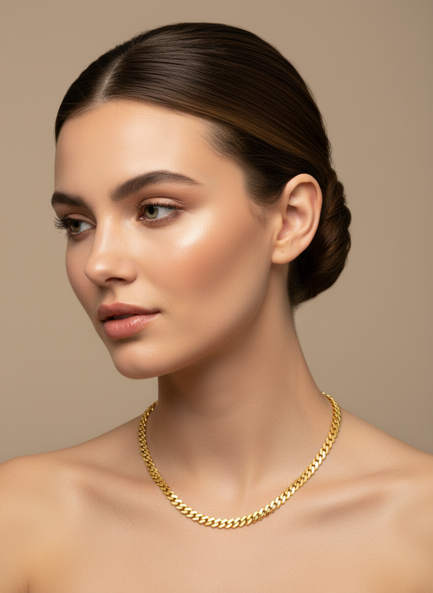 22 Inch Cuban Link Chain Necklace With Box Clasp - Six