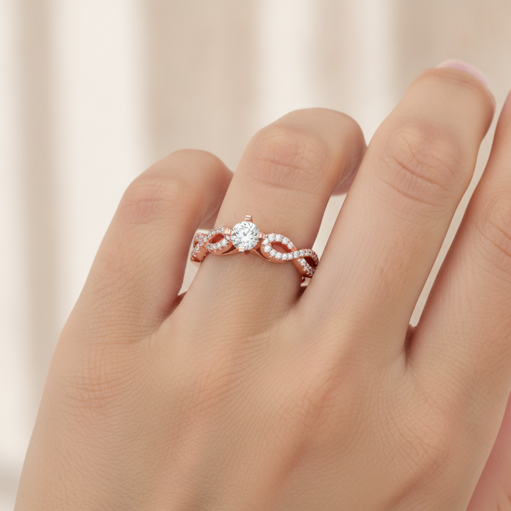 Amazing Solitaire Ring In 925 Sterling Silver - Fourteen