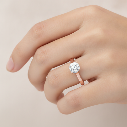 Slender Solitaire Ring In 925 Sterling Silver - Thirteen