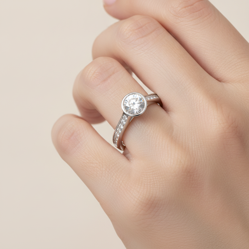 Grand Solitaire Ring In 925 Sterling Silver - Thirteen