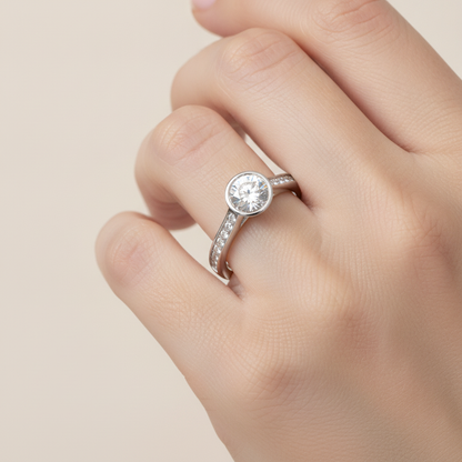 Grand Solitaire Ring In 925 Sterling Silver - Thirteen