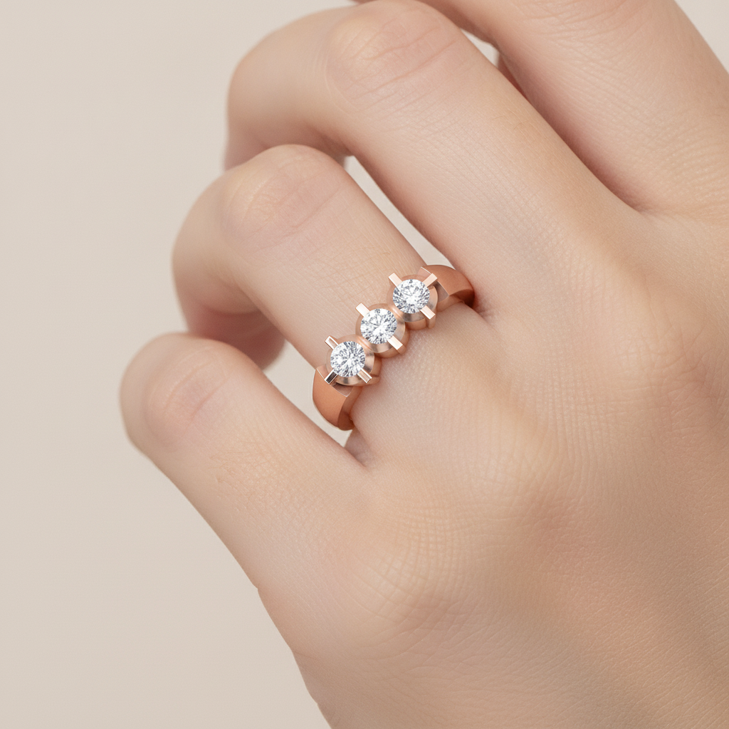 Gorgeous Gems Tri Stone Ring - Thirteen