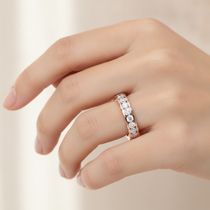 Strand Half Eternity Band In 925 Sterling Silver - Thirteen