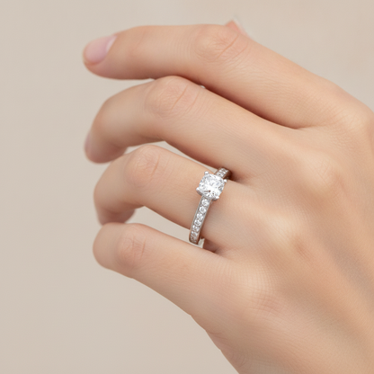 Blazing Solitaire Ring In 925 Sterling Silver - Thirteen