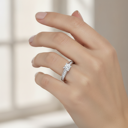 Rizal Solitaire Ring In 925 Sterling Silver - Thirteen