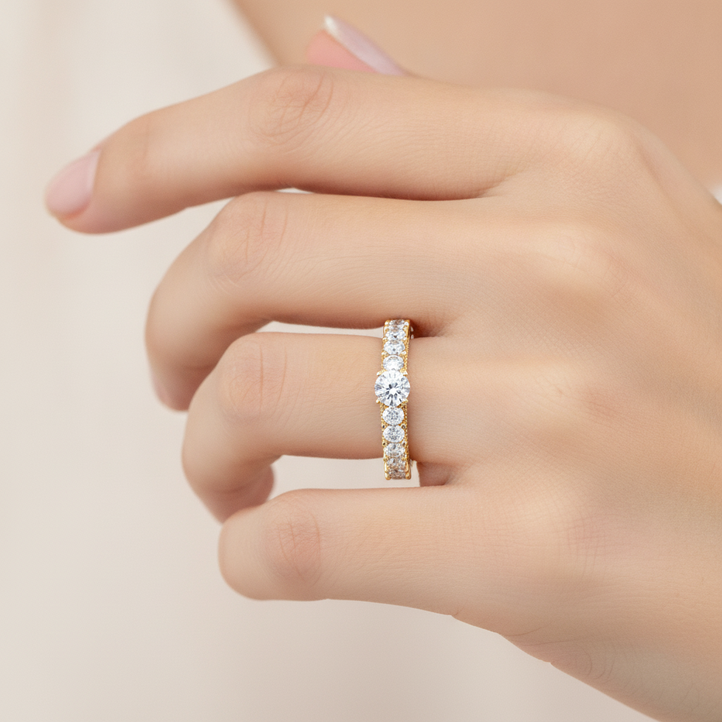 Enormous Solitaire Ring In 925 Sterling Silver - Thirteen