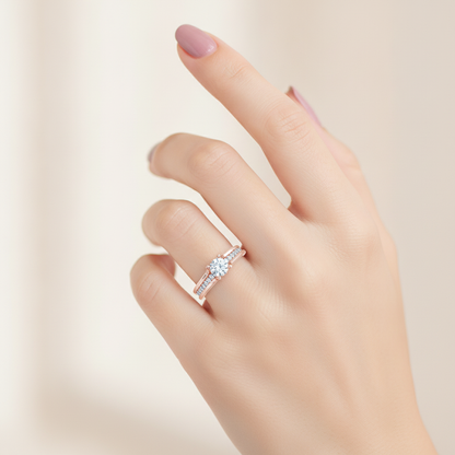 Sovereign Solitaire Ring In 925 Sterling Silver - Fourteen