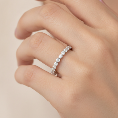 Genuine Spark Eternity Band In 925 Sterling Silver - Thirteen