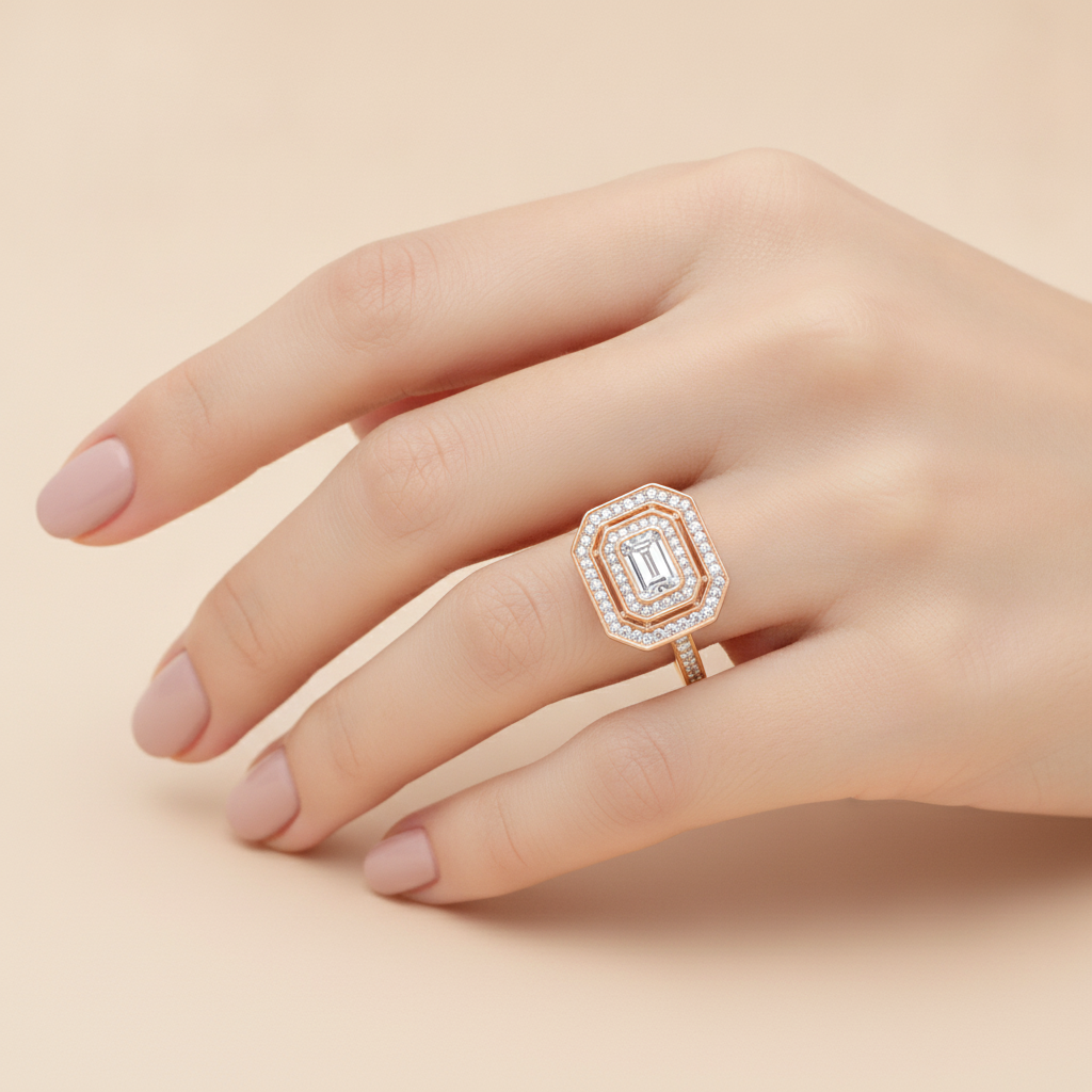 Ornate Solitaire Ring In 925 Sterling Silver - Fourteen