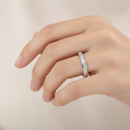 Cutelook Eternity Band In 925 Sterling Silver - Thirteen