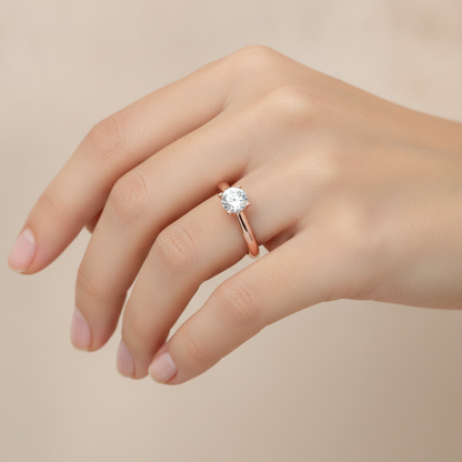 Ripple Solitaire Ring In 925 Sterling Silver - Thirteen