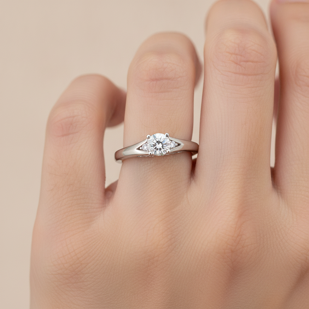 Danized Classic Solitaire Ring In 925 Sterling Silver - Thirteen